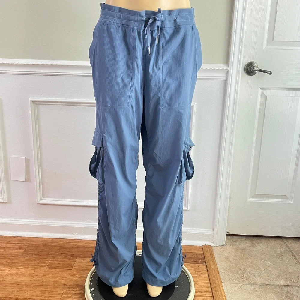 znts Lululemon Dance Sz L Womens Ruched Leg Technical Blue Gorpcore Hiking